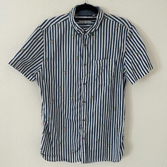 Sovereign Code Short Sleeve Cali Palm in Navy Size Large - Picture 3 of 14